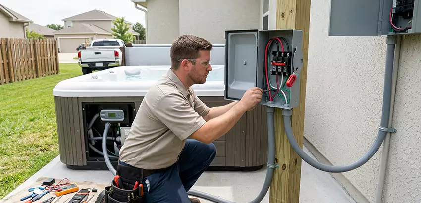 Outdoor Hot Tub Electrical Installation in Lakeland