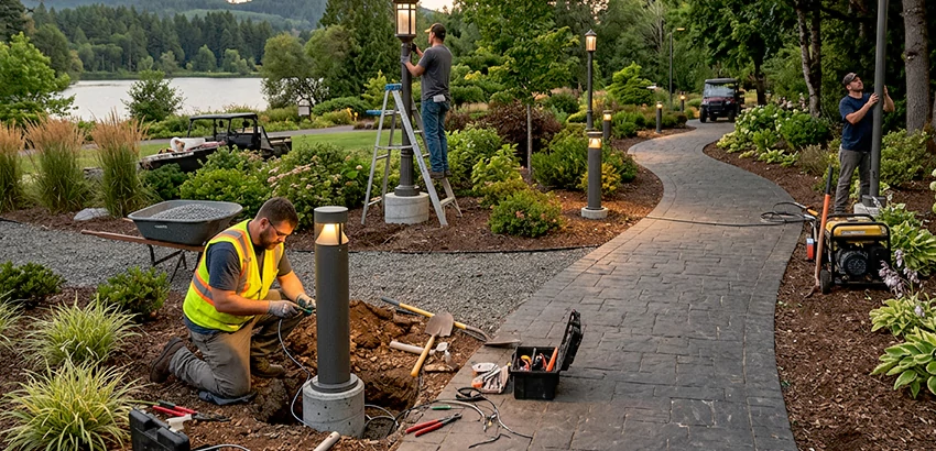 Landscape Post, Pole, and Bollard Lighting Installation in Lakeland
